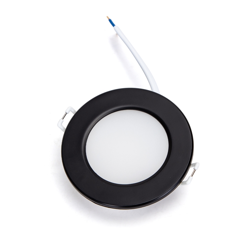 Brilagi - Spot LED încastrat pentru baie, 9W, 230V, 3000K, negru, IP65
