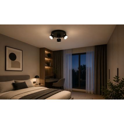 Brilagi - Spot LED MONO, 3 x GX53, 30 W, 230 V, negru