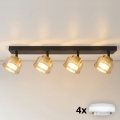 Brilagi - Spot LED RGB+CCT dimmabil AURA LUX 4xGX53/14W/230V 2700-6500K Wi-Fi Tuya negru/auriu