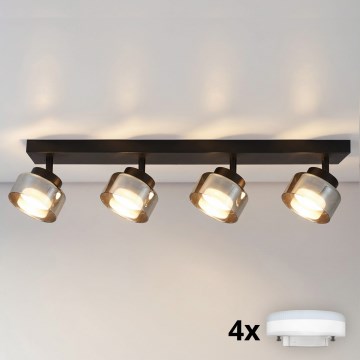 Brilagi - Spot LED RGB+CCT reglabil AURA LUX 4xGX53/14W/230V 2700-6500K Wi‑Fi Tuya negru/fumuriu