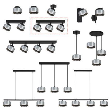 Brilagi - Lampă spot LED RGB+CCT dimabilă AURA LUX 3xGX53/14W/230V 2700-6500K Wi-Fi Tuya negru/fumuriu
