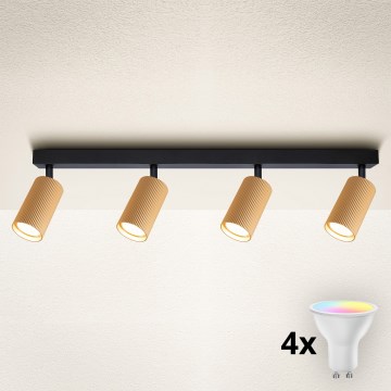 Brilagi - Spot LED RGBW cu intensitate reglabilă SELE MODERN 4xGU10/4,8W/230V 3000K auriu + telecomandă