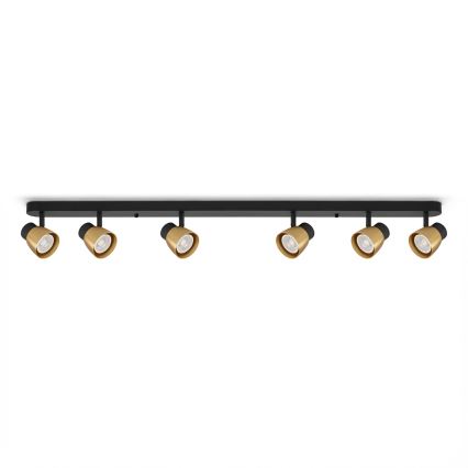 Brilagi - Spot LED RGBW reglabil NUGGET 6xGU10/6,5W/230V 2700-6500K Wi-Fi negru/auriu