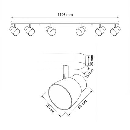 Brilagi - Spot LED RGBW reglabil NUGGET 6xGU10/6,5W/230V 2700-6500K Wi-Fi negru/auriu