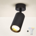 Brilagi - Spot LED RGBW dimabil SELE, 1x GU10/4,8W, 230V, 3000K, negru, cu telecomandă