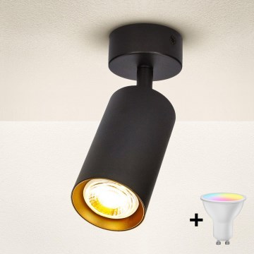 Brilagi - Spot LED RGBW dimabil SELE 1xGU10/6W/230V 3000K negru/auriu + telecomandă