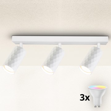Brilagi - Spot LED RGBW dimabil SELE DIAMANT 3xGU10/6W/230V 3000K alb + telecomandă