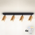 Brilagi - Spot LED RGBW dimabil SELE DIAMANT 4xGU10/4,8W/230V 3000K auriu + telecomandă