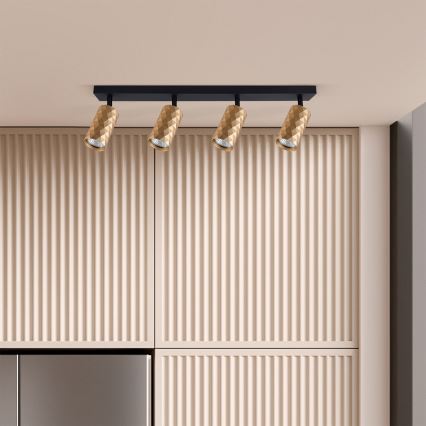 Brilagi - Spot LED RGBW dimabil SELE DIAMANT 4xGU10/6W/230V 3000K auriu + telecomandă