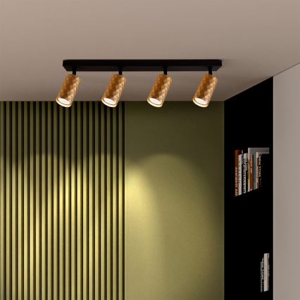 Brilagi - Spot LED RGBW dimabil SELE DIAMANT 4xGU10/6W/230V 3000K auriu + telecomandă
