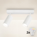 Brilagi - Spot LED RGBW dimabil SELE MODERN 2xGU10/4,8W/230V 3000K alb + telecomandă