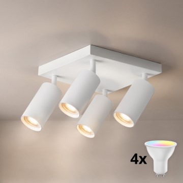Brilagi - Spot LED RGBW dimabil SELE SQUARE 4xGU10/6,5W/230V 2700-6500K alb