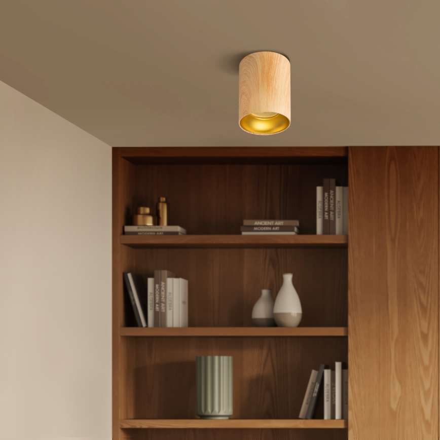 Brilagi - Spot LED RGBW reglabil TRINE 1xGU10/4,8W/230V 3000K finisaj stejar + telecomandă