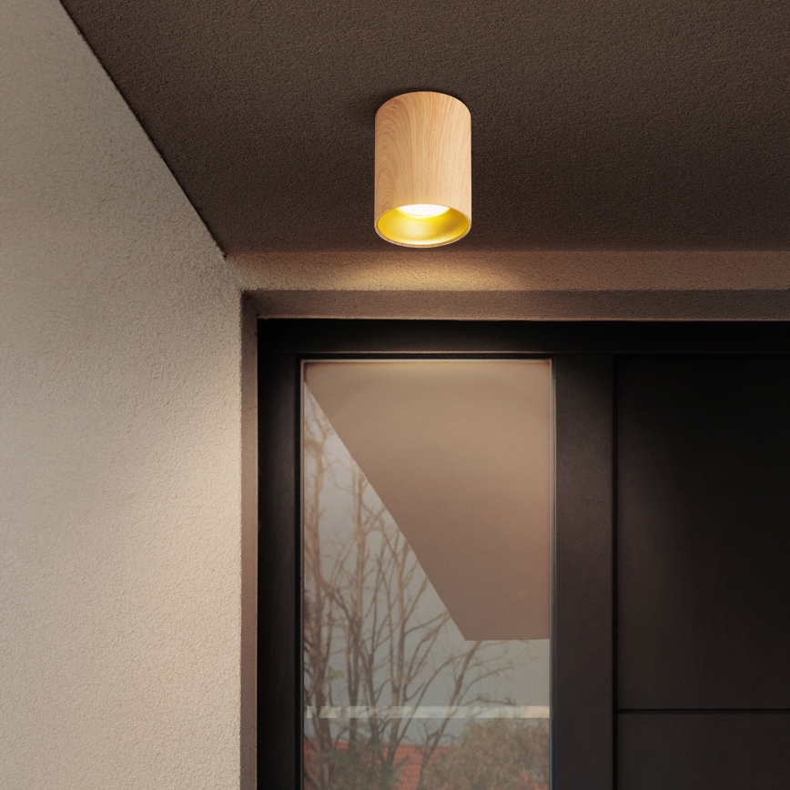 Brilagi - Spot LED RGBW reglabil TRINE 1xGU10/4,8W/230V 3000K finisaj stejar + telecomandă