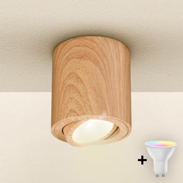 Brilagi - Spot LED RGBW dimerizabil MIA 1xGU10/4,8W/230V 3000K 84x80 mm maro + telecomandă