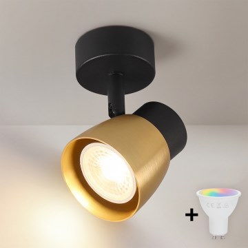 Brilagi - Spot LED RGBW dimerizabil NUGGET 1xGU10/4,8W/230V negru/auriu