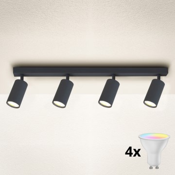 Brilagi - Spot LED RGBW dimerizabil SELE 4xGU10/4,8W/230V 3000K antracit + telecomandă