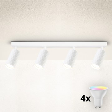 Brilagi - Spot LED RGBW dimerizabil SELE DIAMANT 4xGU10/4,8W/230V 3000K alb + telecomandă