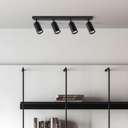 Brilagi - Spot LED SELE DIAMANT RGBW dimabil 4xGU10/6W/230V 3000K negru + telecomandă