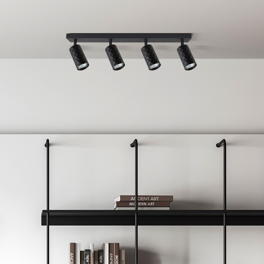 Brilagi - Spot LED SELE DIAMANT RGBW dimabil 4xGU10/6W/230V 3000K negru + telecomandă