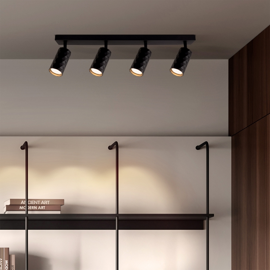 Brilagi - Spot LED SELE DIAMANT RGBW dimabil 4xGU10/6W/230V 3000K negru + telecomandă