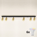 BRILAGI - Spot LED RGBW dimerizabil SELE GOLDEN 6xGU10/6,5W/230V 2700-6500K negru/auriu