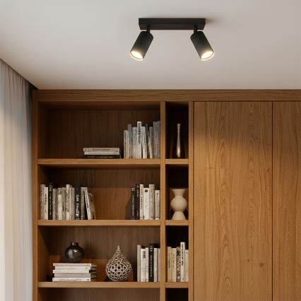 Brilagi - Spot LED RGBW dimmabil SELE MODERN 2xGU10/4,8W/230V 3000K negru + telecomandă