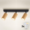 Brilagi - Spot LED RGBW dimerizabil SELE MODERN 3xGU10/4,8W/230V 3000K auriu + telecomandă