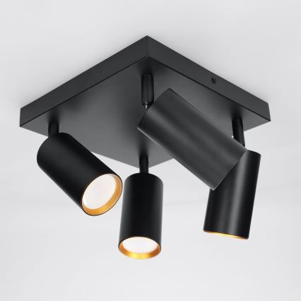 Brilagi - Spot LED RGBW reglabil SELE SQUARE 4xGU10/6,5W/230V 2700-6500K negru/auriu