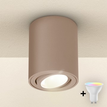 Brilagi - Spot LED RGBW dimmabil MIA 1xGU10/4,8W/230V 3000K 100x80 mm bej + telecomandă