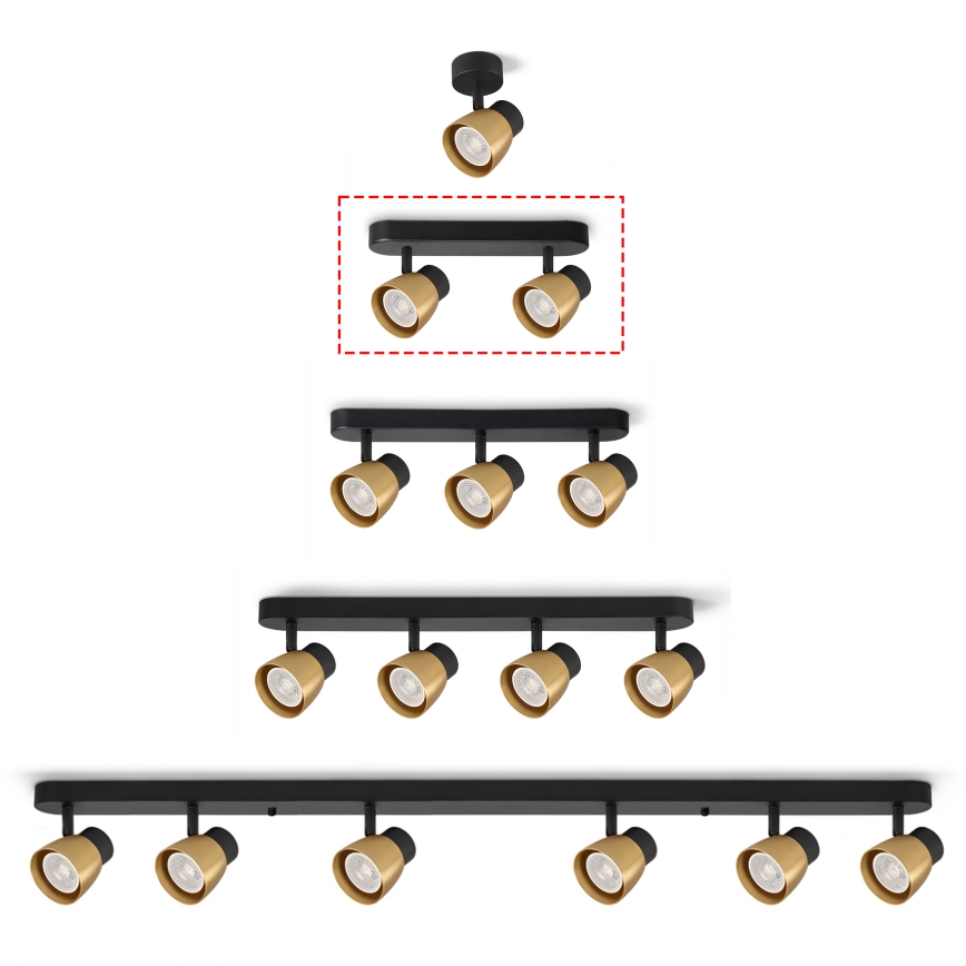 Brilagi - Spot LED RGBW reglabil NUGGET 2xGU10/6W/230V 2700-6500K Wi-Fi negru/auriu