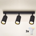 Brilagi - Spot LED RGBW dimmabil SELE, 3x GU10/6W/230V, 3000K, negru + telecomandă
