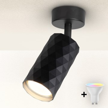 Brilagi - Spot LED RGBW dimmabil SELE DIAMANT 1xGU10/6W/230V 3000K negru + telecomandă