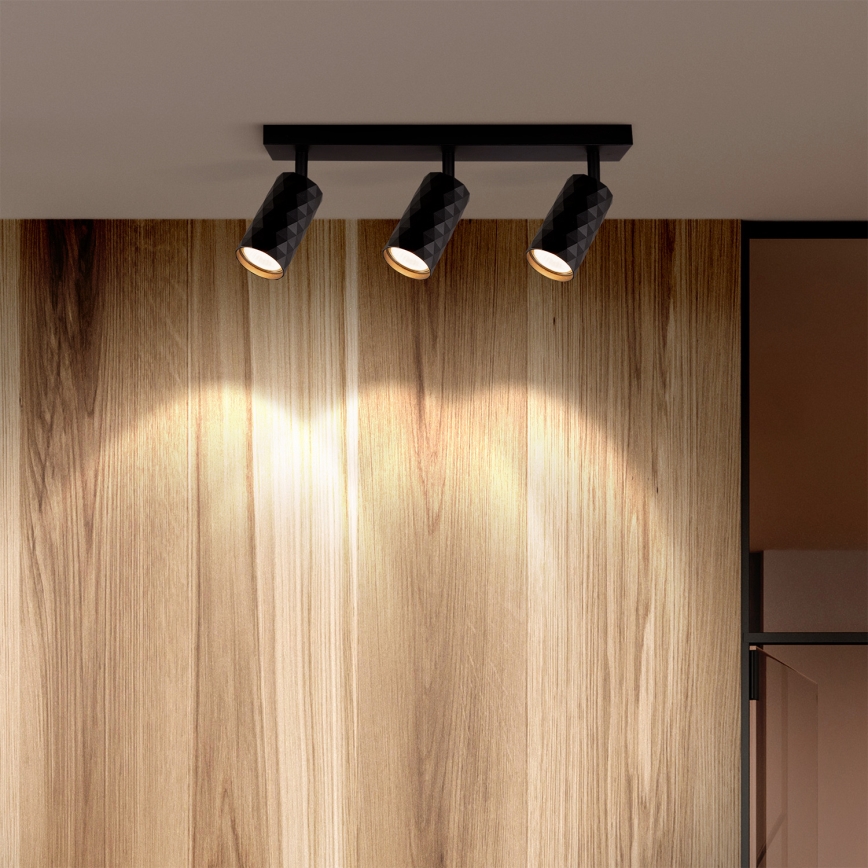 Brilagi - Spot LED RGBW dimabil SELE DIAMANT 3x GU10 / 6W / 230V, 3000K, Wi‑Fi, negru