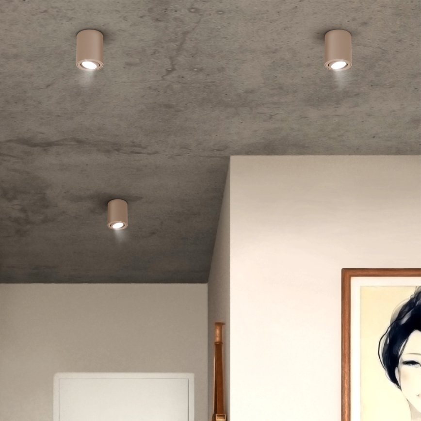 Brilagi - Spot LED RGBW dimmabil MIA 1xGU10/4,8W/230V 3000K 100x80 mm bej + telecomandă