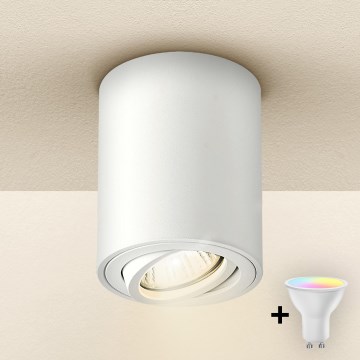 Brilagi - Spot LED RGBW reglabil MIA 1xGU10/4,8W/230V 3000K 100x80 mm alb + telecomandă