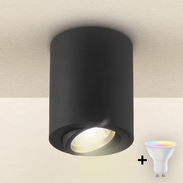 Brilagi - Spot LED RGBW reglabil MIA 1xGU10/4,8W/230V 3000K 100x80 mm negru + telecomandă