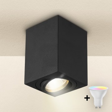 Brilagi - Spot LED RGBW reglabil MIA 1xGU10/4,8W/230V 3000K 100x80 mm negru + telecomandă