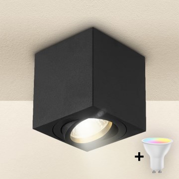 Brilagi - Spot LED RGBW reglabil MIA 1xGU10/4,8W/230V 3000K 84x80 mm negru + telecomandă