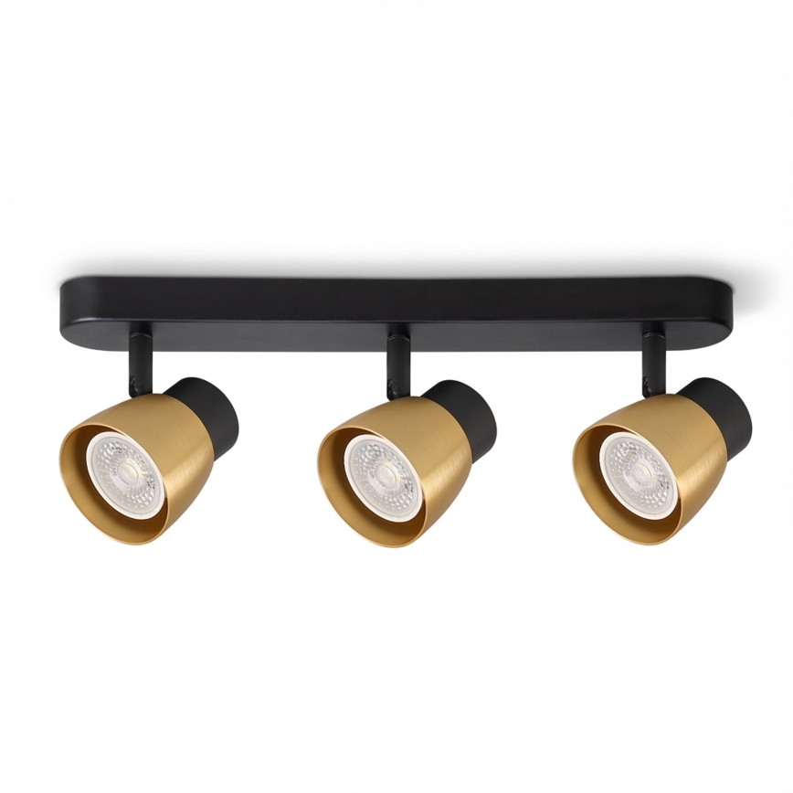 Brilagi - Spot LED RGBW reglabil NUGGET, 3x GU10, 6W, 230V, negru/auriu