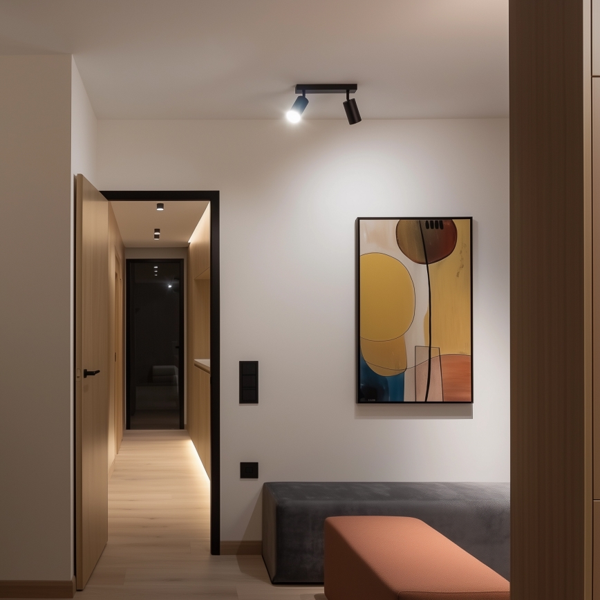 Brilagi - Spot LED RGBW dimabil SELE, 2x GU10/4,8W/230V, 3000K, negru/auriu + telecomandă