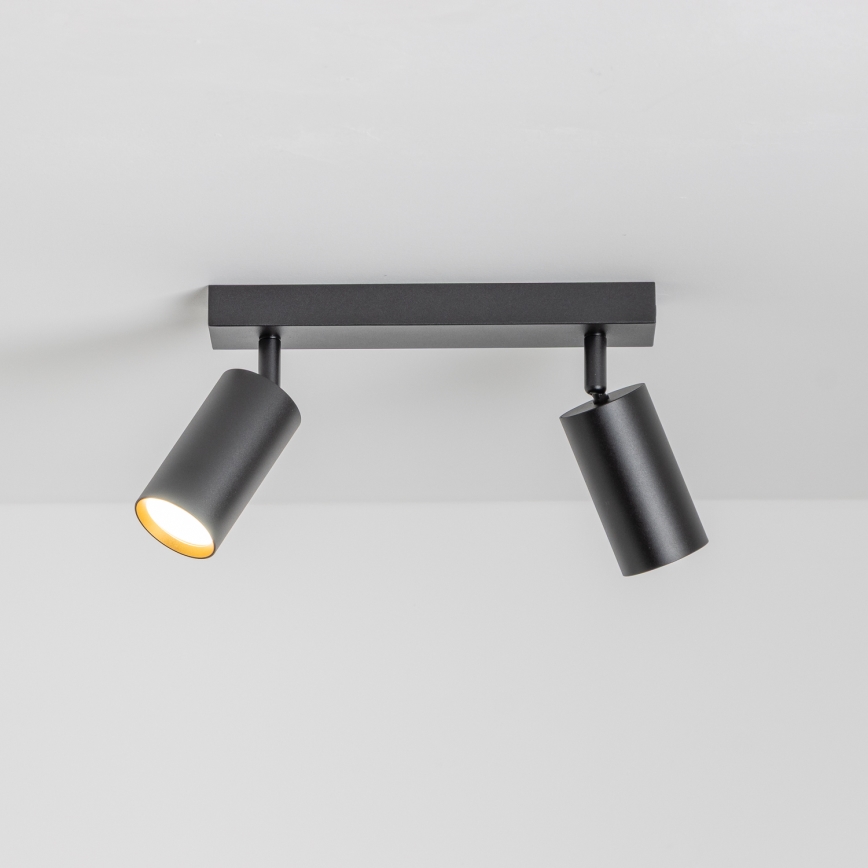 Brilagi - Spot LED RGBW dimabil SELE, 2x GU10/4,8W/230V, 3000K, negru/auriu + telecomandă