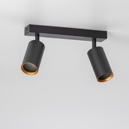 Brilagi - Spot LED RGBW dimabil SELE, 2x GU10/4,8W/230V, 3000K, negru/auriu + telecomandă