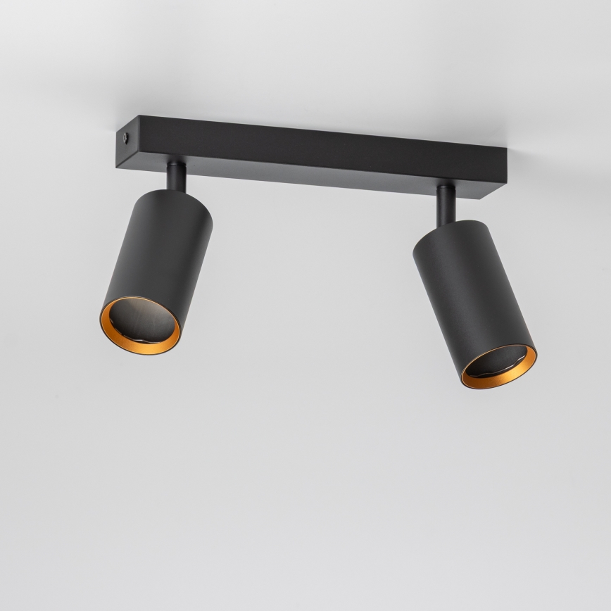Brilagi - Spot LED RGBW dimabil SELE, 2x GU10/4,8W/230V, 3000K, negru/auriu + telecomandă