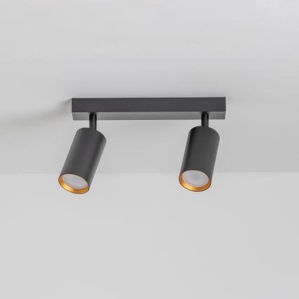 Brilagi - Spot LED RGBW dimabil SELE, 2x GU10/4,8W/230V, 3000K, negru/auriu + telecomandă