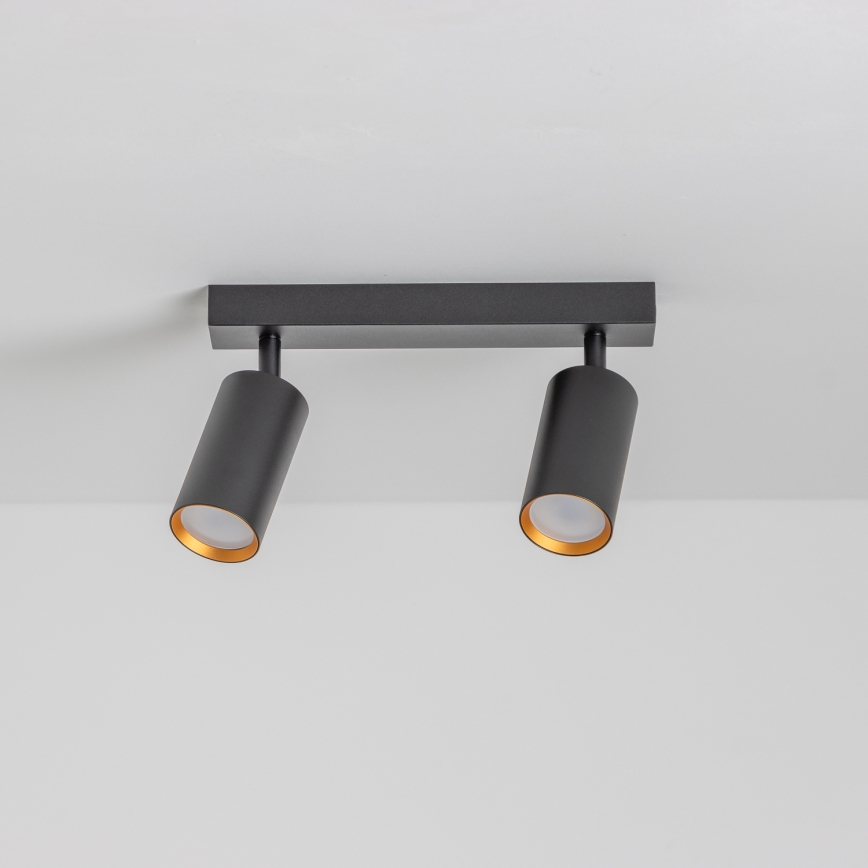 Brilagi - Spot LED RGBW dimabil SELE, 2x GU10/4,8W/230V, 3000K, negru/auriu + telecomandă