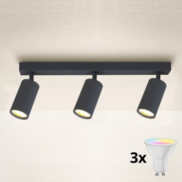 Brilagi - Spot LED RGBW reglabil SELE 3xGU10/4,8W/230V 3000K antracit + telecomandă