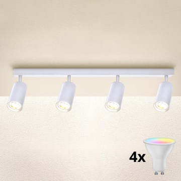 Brilagi - Spot LED RGBW reglabil SELE 4xGU10/4,8W/230V 3000K alb + telecomandă