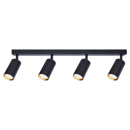 Brilagi - Spot LED RGBW dimabil SELE 4xGU10/4,8W/230V 3000K negru/auriu + telecomandă