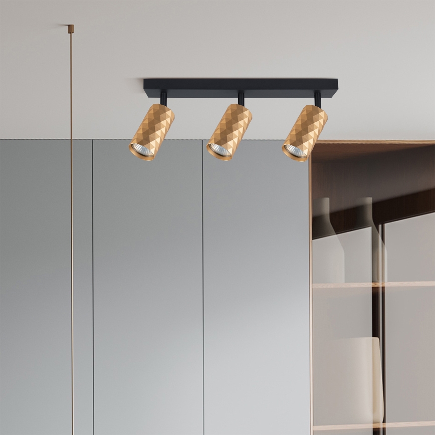 Brilagi - Spot LED RGBW reglabil SELE DIAMANT 3xGU10/4,8W/230V 3000K auriu + telecomandă